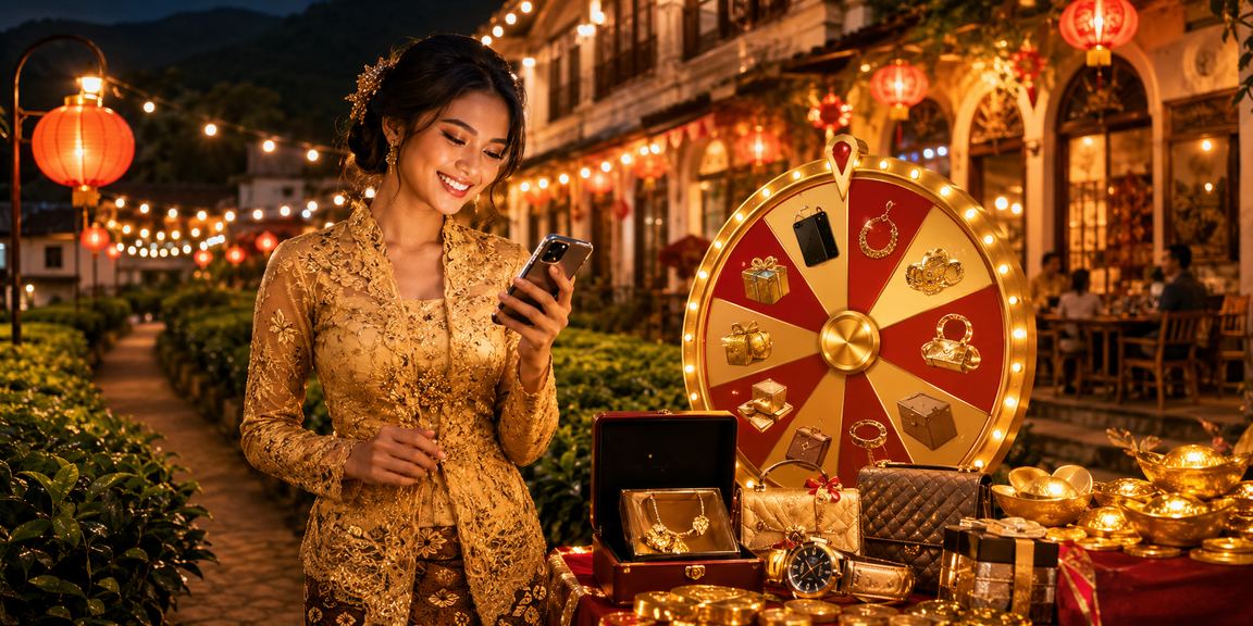 Pemain wanita Ipoh memakai baju kebaya menikmati permainan meja kasino dalam talian